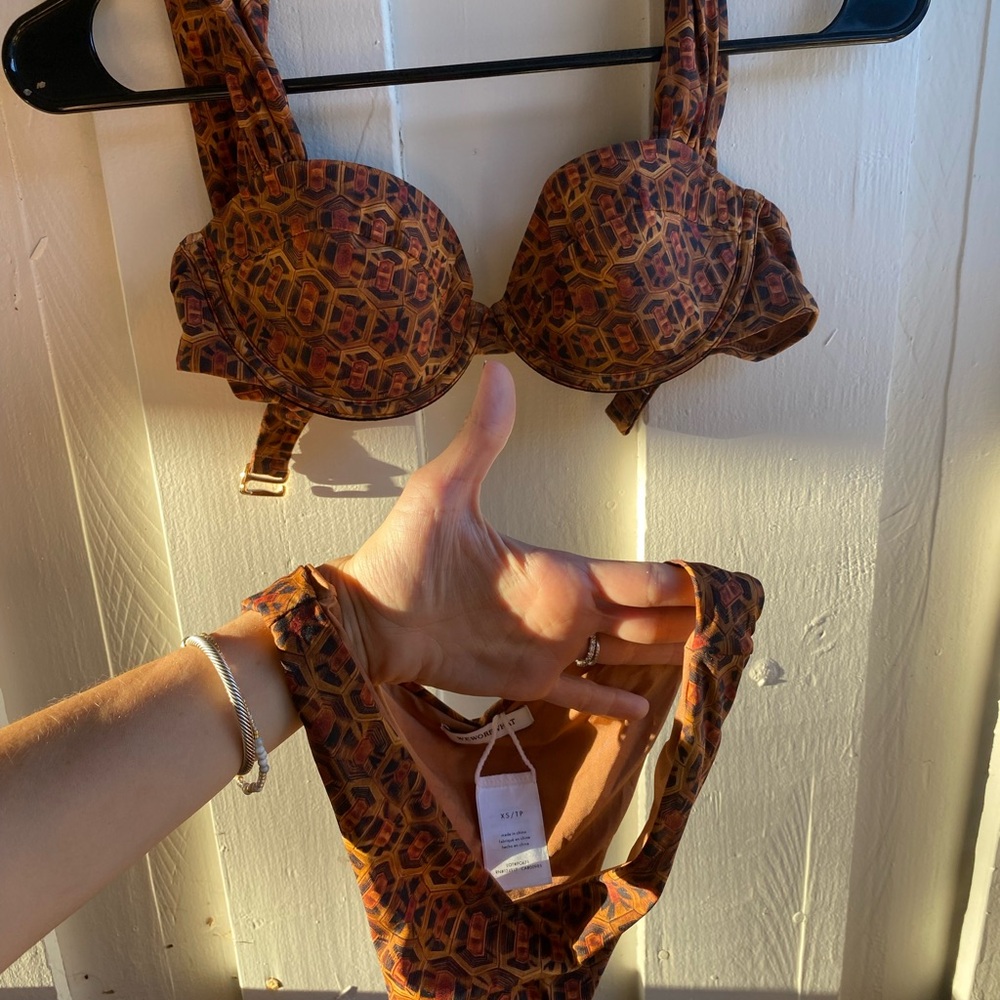 WeWoreWhat Brown Patterned Bikini Set